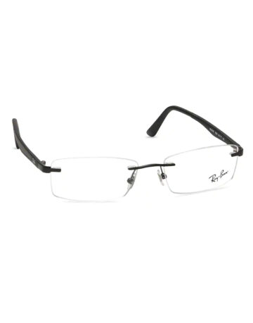 Black Rectangle Rimless Eyeglasses