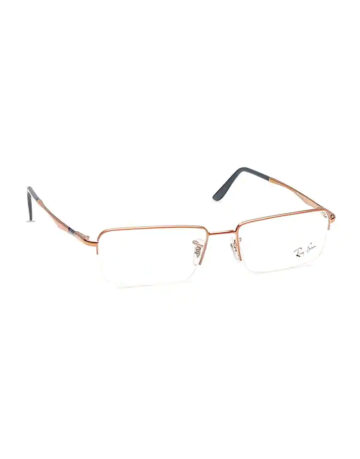 Bronze Rectangle Semi-Rimmed Eyeglasses