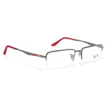 Gun Metal Rectangle Semi-Rimmed Eyeglasses