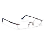 Grey Rectangle Rimless Eyeglasses