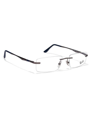 Grey Rectangle Rimless Eyeglasses