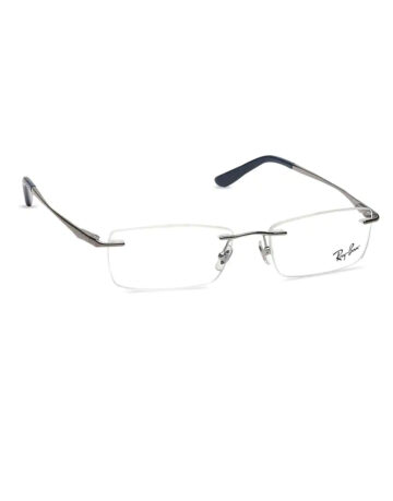 Grey Rectangle Rimless Eyeglasses